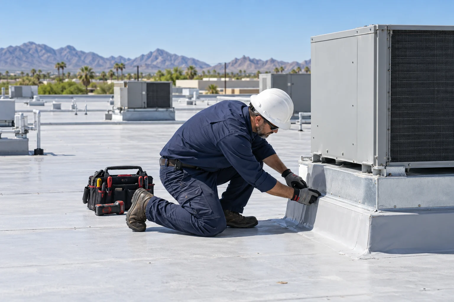 Commercial roof and rooftop equipment